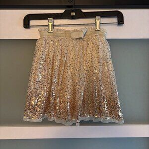 Cherokee Sparkly Gold Sequin Tutu Skirt - Size S (6/6X)